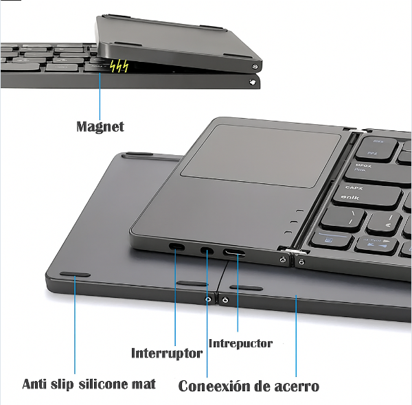 Teclado Plegable Ultra Fino con Touchpad