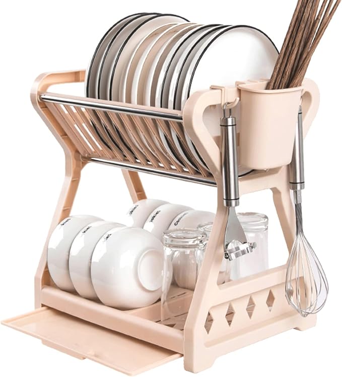 Escurridor Platos Loza Cocina Negro 2Niv
