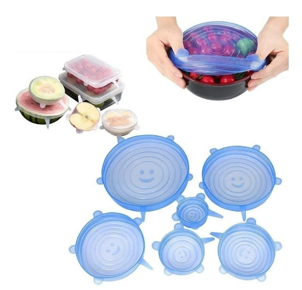 Tapas Elásticas de Silicona Reutilizables (Set x6)
