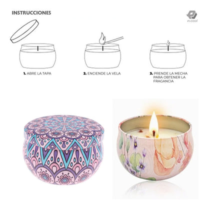 Set 4 Velas Aromaterapia Soja